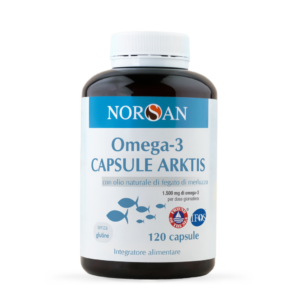 Packshot di NORSAN Omega-3 Capsule Arktis con olio di fegato di merluzzo