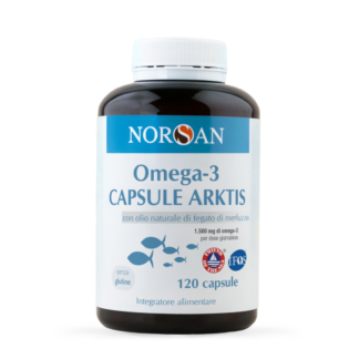 Packshot di NORSAN Omega-3 Capsule Arktis con olio di fegato di merluzzo