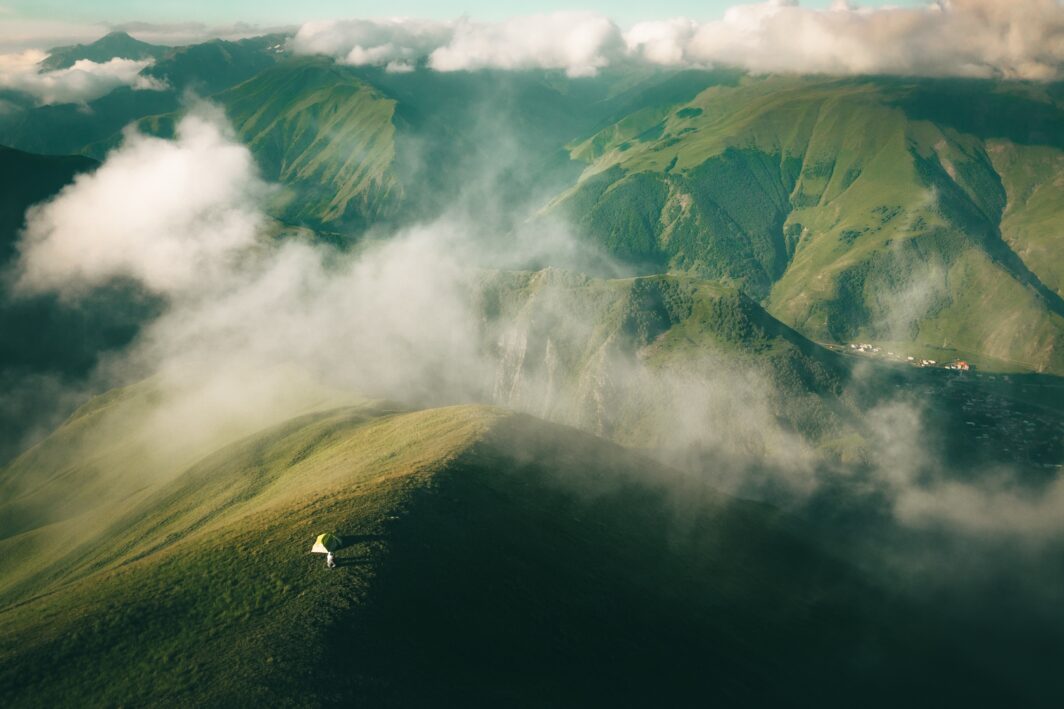 Visione aerea montagne