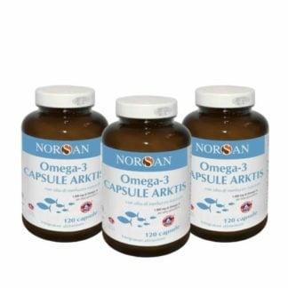 Packshot di 3 confezioni NORSAN Omega-3 Capsule Arktis