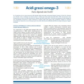 Articolo - Acidi grassi omega-3: tutto dipende dai livelli