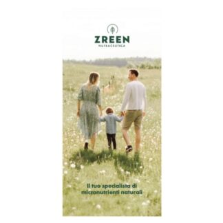 Immagine di copertina Flyer ZREEN: Donna e uomo in campo verde che tengono la mano di un bambino al centro