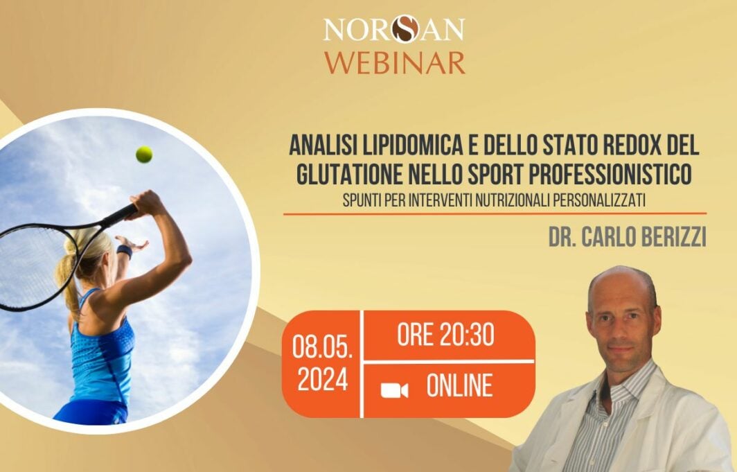 Copertina webinar: grafica di tennista femminile, info evento e foto profilo del Dr. Berizzi