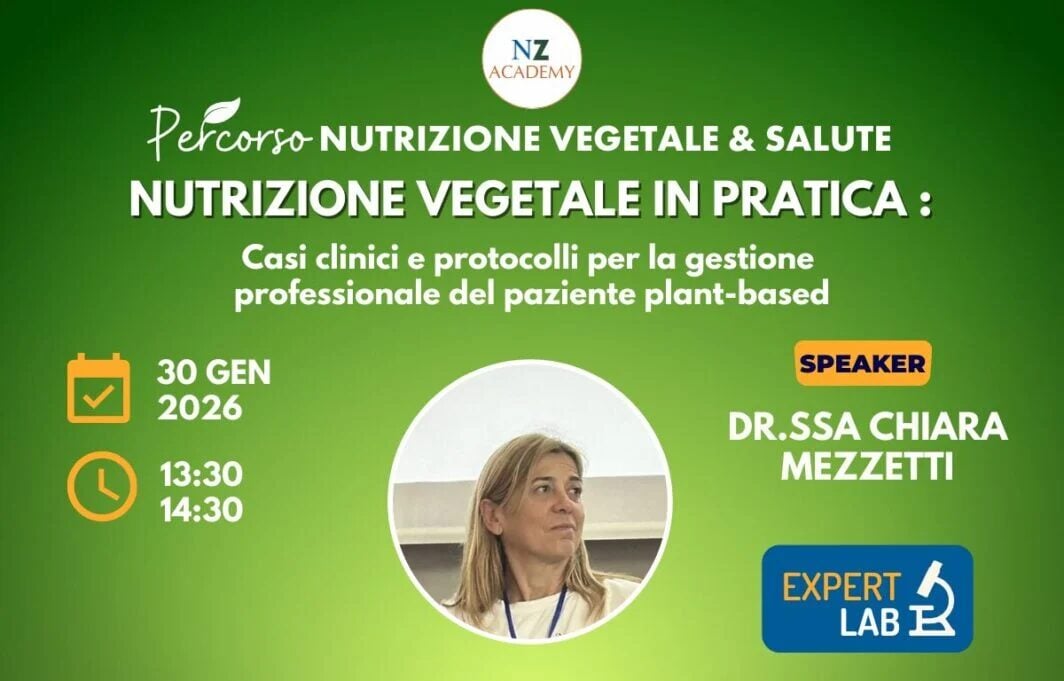 Copertina Expert Lab: Nutrizione vegetale in pratica: foto profilo Mezzetti e info evento