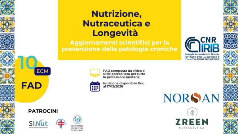 Evento FAD su NUTRIZIONE, NUTRACEUTICA E LONGEVITA’