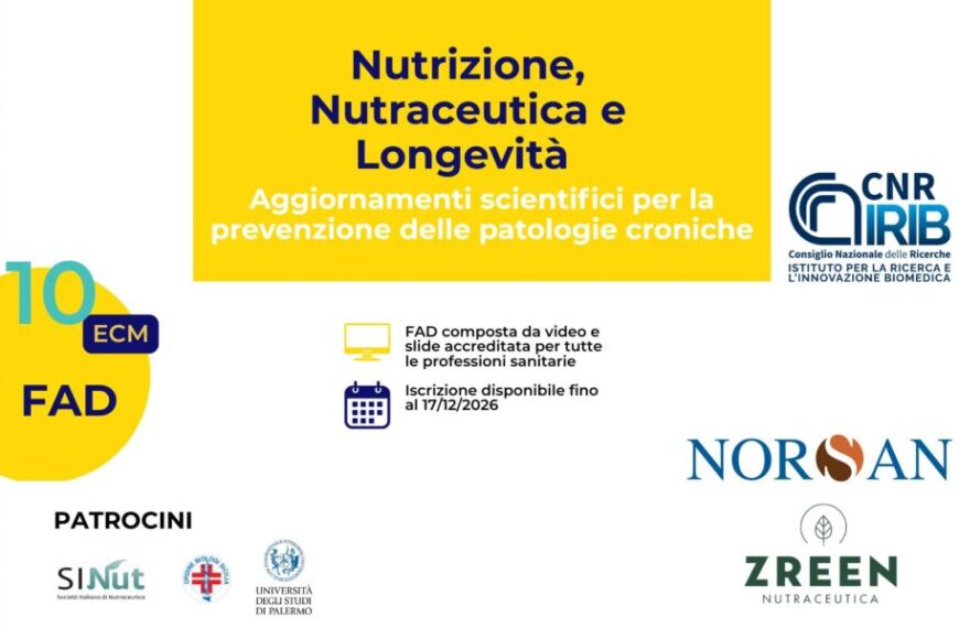 Evento FAD su NUTRIZIONE, NUTRACEUTICA E LONGEVITA’