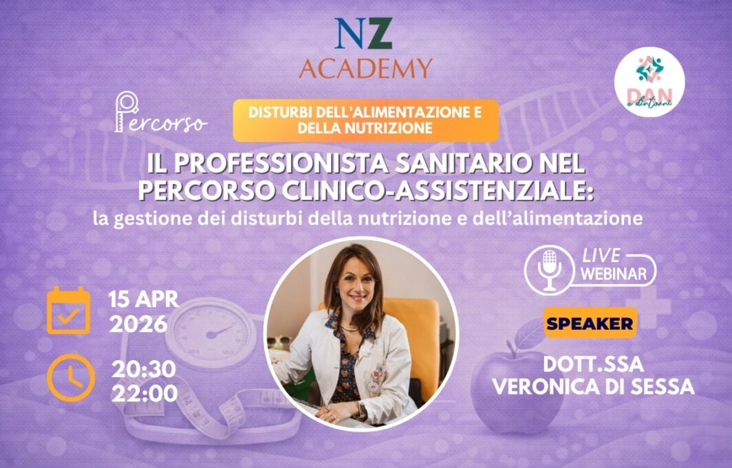 SITO_nz webinar con Di Sessa-15.04.26 Copertina Webinar NZ Academy: Il Professionista Sanitario nel Percorso Clinico-Assistenziale: Ruolo, Competenze e Integrazione Multidisciplinare nella Gestione dei Disturbi della Nutrizione e dell’Alimentazione