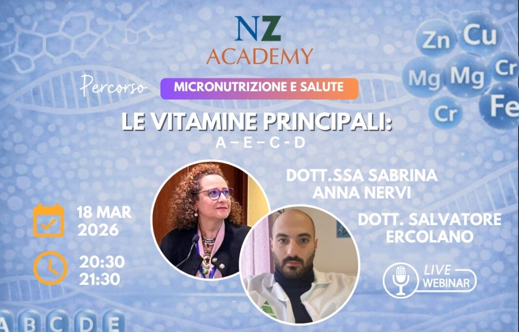 Copertina Webinar NZ Academy: Le Vitamine Principali: A – E – C - D