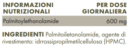 Tabella con valori nutrizionali ZREEN PEA 600