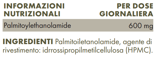 Tabella con valori nutrizionali ZREEN PEA 600