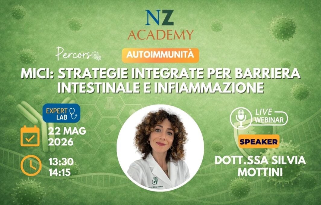 SITO_nz expert lab con Mottini-15.05.26 Copertina Webinar NZ Academy - MICI: strategie integrate per barriera intestinale e infiammazione