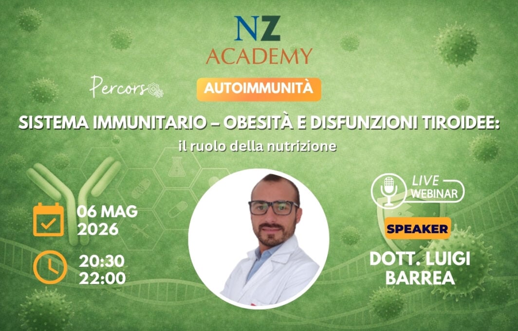 Copertina Webinar NZ Academy - Sistema immunitario obesità e disfunzioni tiroidee: ruolo della nutrizione