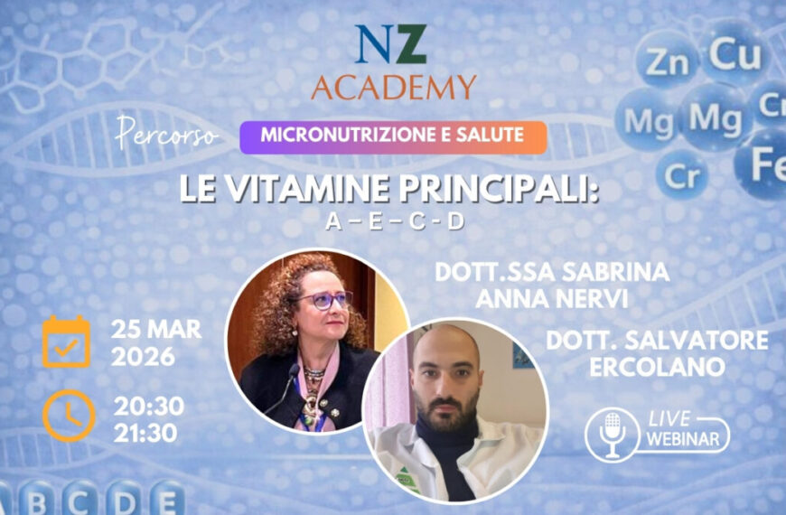 Copertina Webinar NZ Academy: Le Vitamine Principali: A – E – C - D