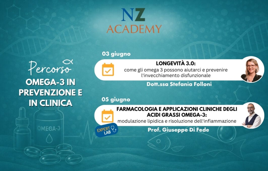 Grafica per Serie di webinar: Percorso Longevità e Salute: Info webinar e foto dei relatori